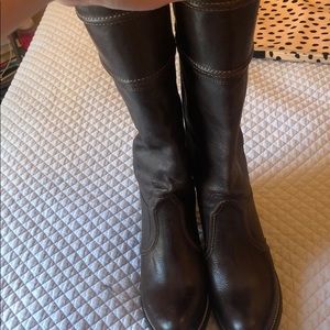 Brown tall Frye boots!